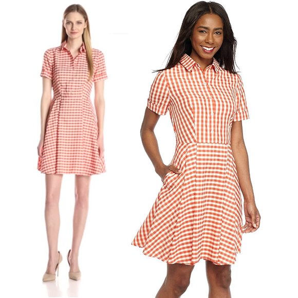 Gabby Skye Gingham Skater Dress with Pockets - Picture 1 of 9